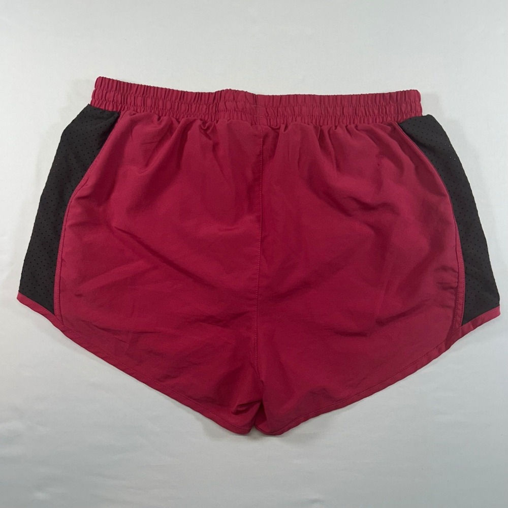 Under Armour Womens HeatGear Fly By‎ Running Shorts Maroon Black 1293874 Size M